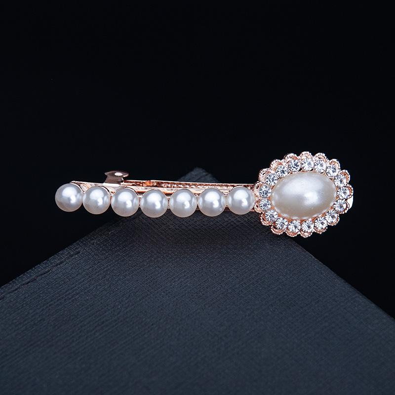 Hair Accessories Rhinestone Bow Hair Clip, Adult Pearl Horizontal Clip, Ponytail Clip, Top Clip, Spring Clip, Small Pearl Hair Clip