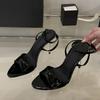 Summer Fashion Metal Thin High Heels Gladiator Sandals Women Elegant Pointed Open Toe Banquet Party Prom Shoe Woman Silver