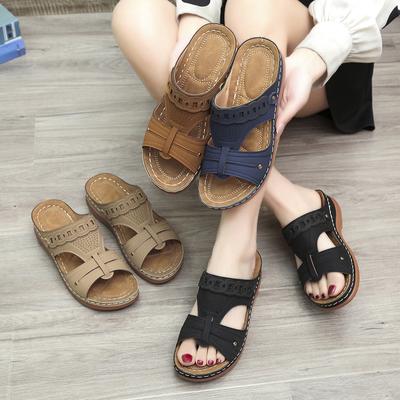 Wedges Γυναικείες Παντόφλες Γυναικεία Μόδα Μονόχρωμη Πλατφόρμα Εξωτερικού Περπάτημα Αντιολισθητικές Ανοιχτές Παντόφλες Pantuflas De Mujer
