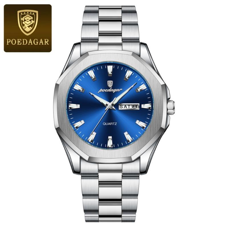 Reloj de Pulsera para Hombre de Moda de Marca Superior Nuevo Correa de Acero Cuarzo Impermeable Luminoso