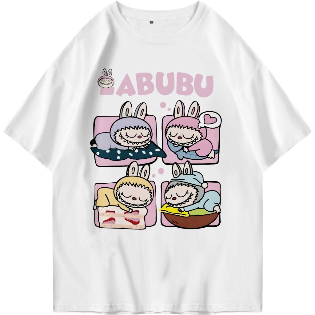 

Мультяшная футболка с принтом LABUBU, повседневная модная женская футболка с коротким рукавом XL
