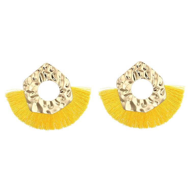 Европейские и американские веерообразные серьги с бахромой, длинные серьги в корейском стиле, простые и универсальные, ретро серьги с бахромой