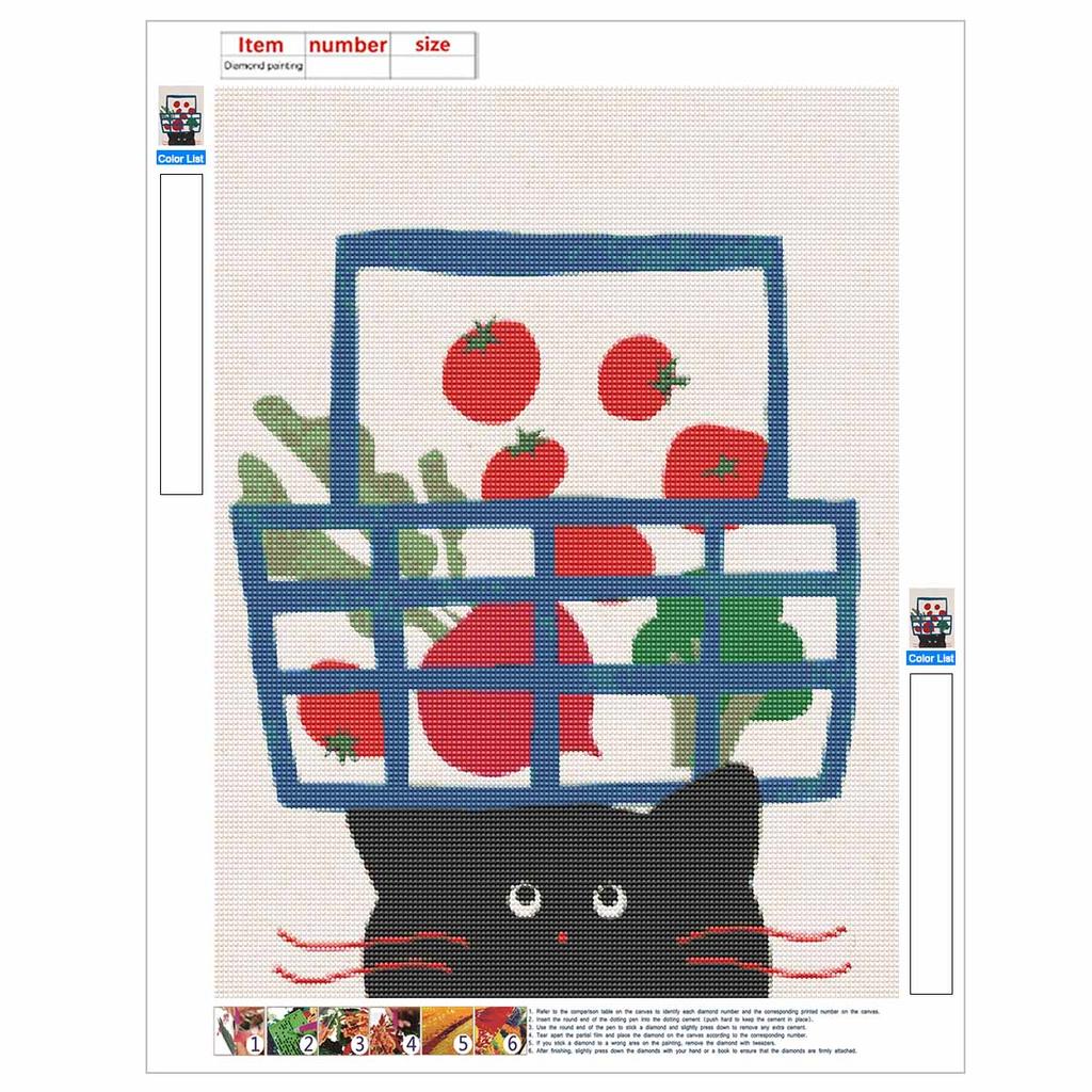 Diamond Art Kit for Beginners TomatoCat Full Drill 5D Rhinestone Painting Relaxing Hobby Craft Home Decoration Wall Decor