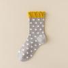 Women's Spring and Autumn Puffed Lace Mid-calf Socks Polka Dot Boneless Pile Socks Cotton Autumn and Winter Socks