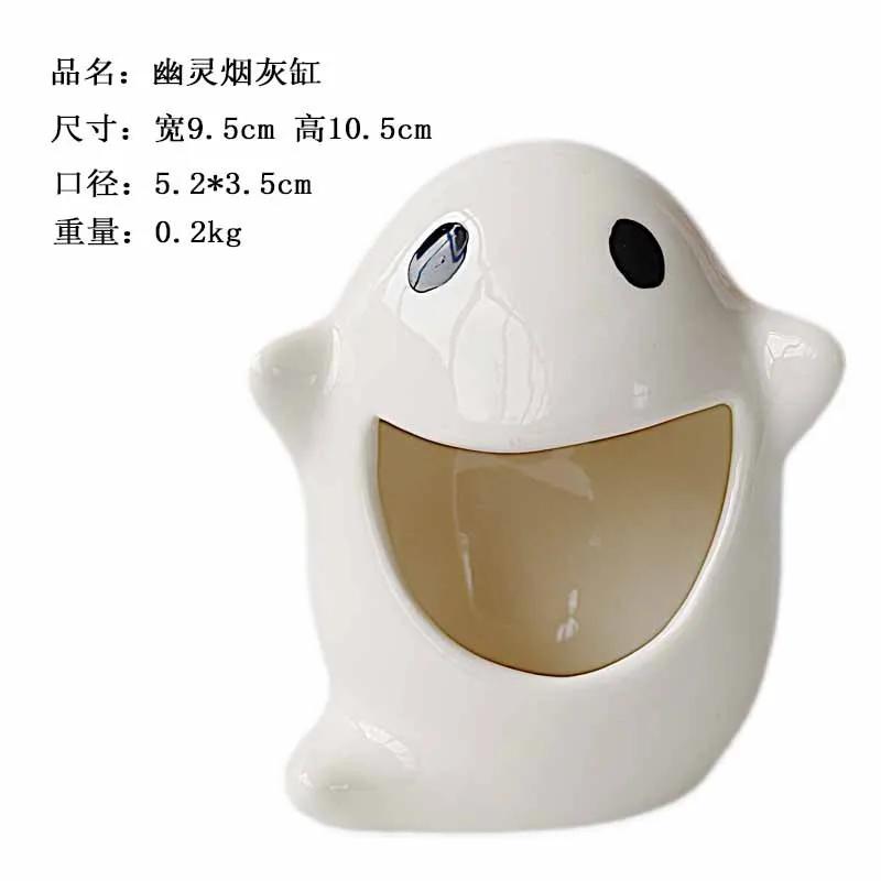 Ceramic Ghost Candle Holder Kitten Ins Scented Candle Cute Ghost Ornament For Holiday Party Desktop Decor Gift