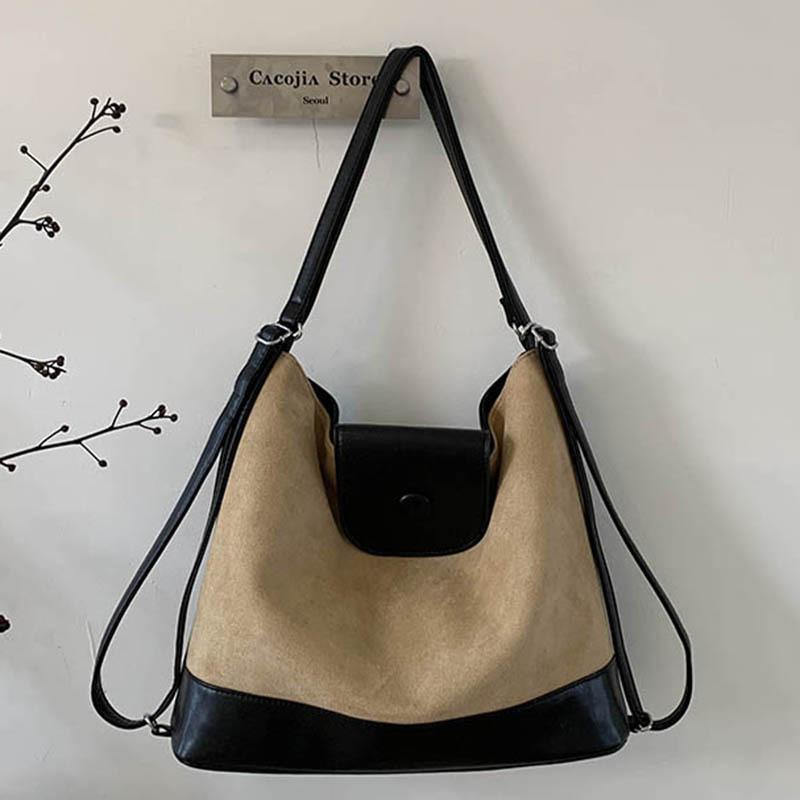 Retro matte large-capacity backpack bag women's bag new high-value shoulder bag commuter messenger tote bag