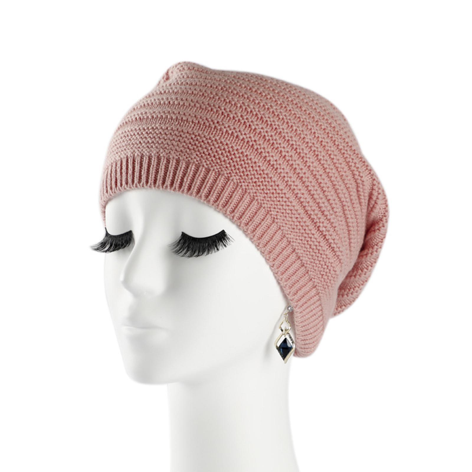 Women s Wool Hat, Versatile Knitted Hat, Warm And Lazy Stacking Hat One Size розовый