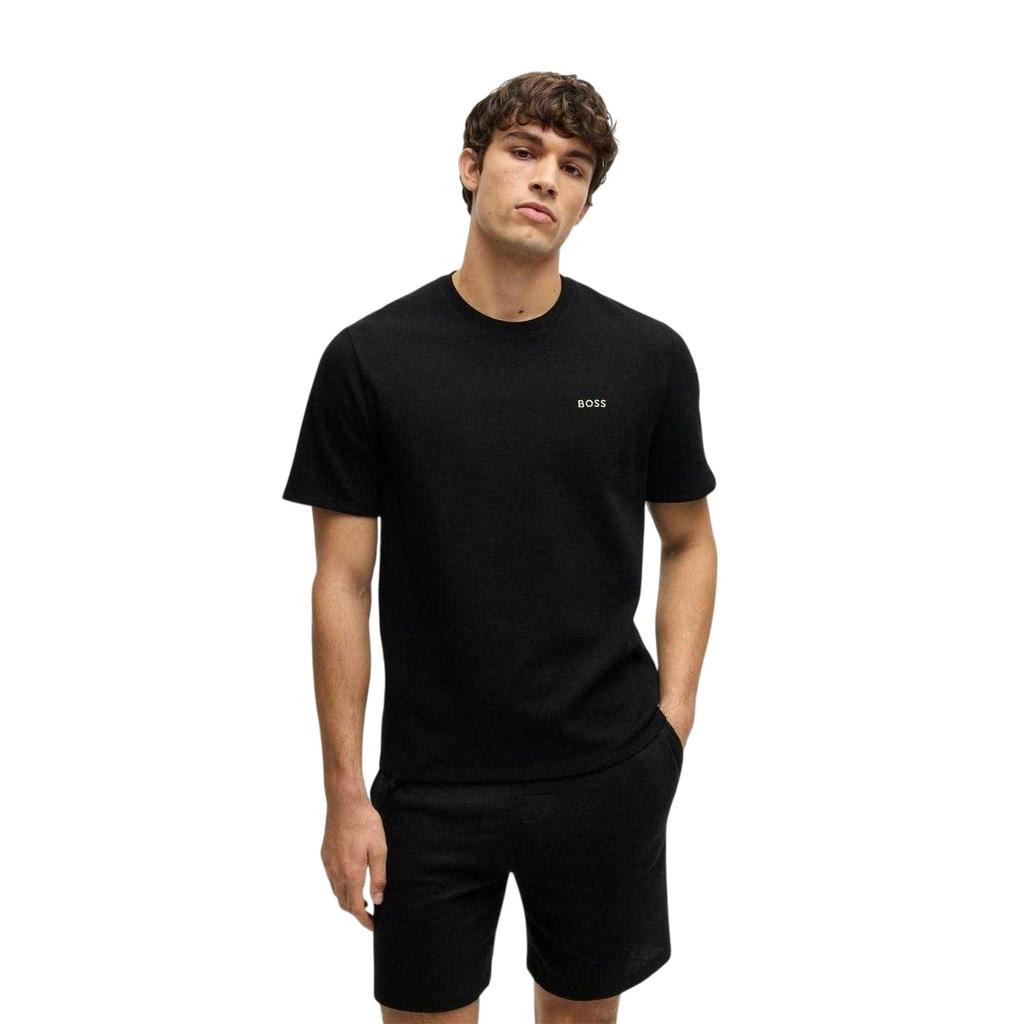 Boss Mens Waffle Knit Classic Short-Sleeved T-Shirt