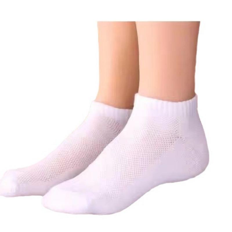5 Pairs Women's Short Socks Cotton Summer Thin Section of The Trend of Low-top Short Socks Sweat-absorbing Breathable Comfortable Solid Colour Mesh