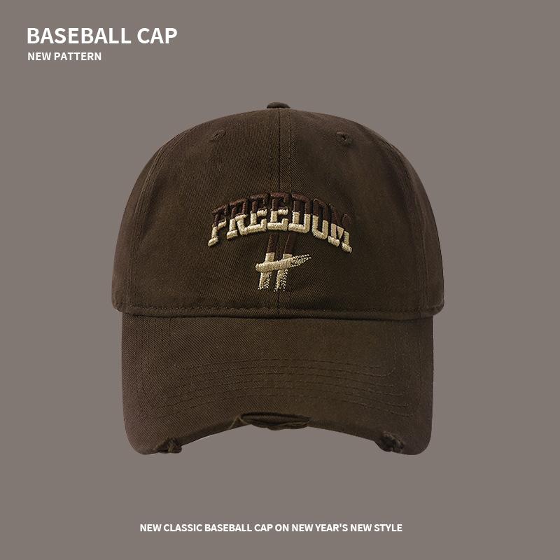 

New gradual change letter edging embroidery soft top baseball cap spring and summer versatile couple cap tide M (56-60cm) Soft Top