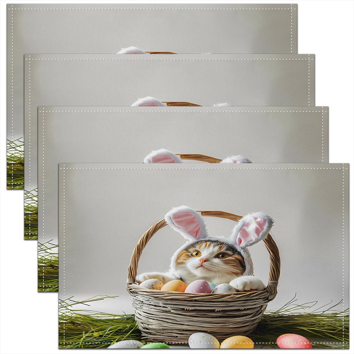 

Bear Timber Placemats of 4 Wild Animal Placemat for Kitchen Dining Table Decor Indoor Outdoor 18 x12 Nature Wildlife Bear Table Place Mats 4pcs-12x18