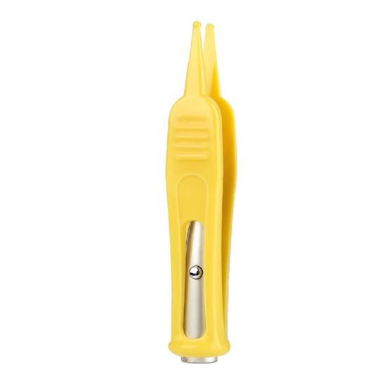 

Зажим Booger со светодиодной подсветкой Простота в использовании Нераздражающая мягкая головка Креативная чистка ноздрей Пинцет из алюминиевого сплава для чистки носа для малышей в поездке жёлтый