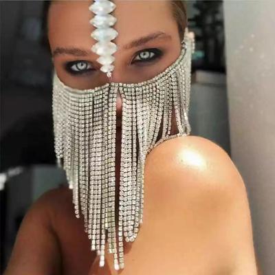 Halloween-Dekorationen, Vollgesichtsmaske voller Diamantquaste, Partyball Aufmerksamkeitsstarke glänzende Diamantmaske