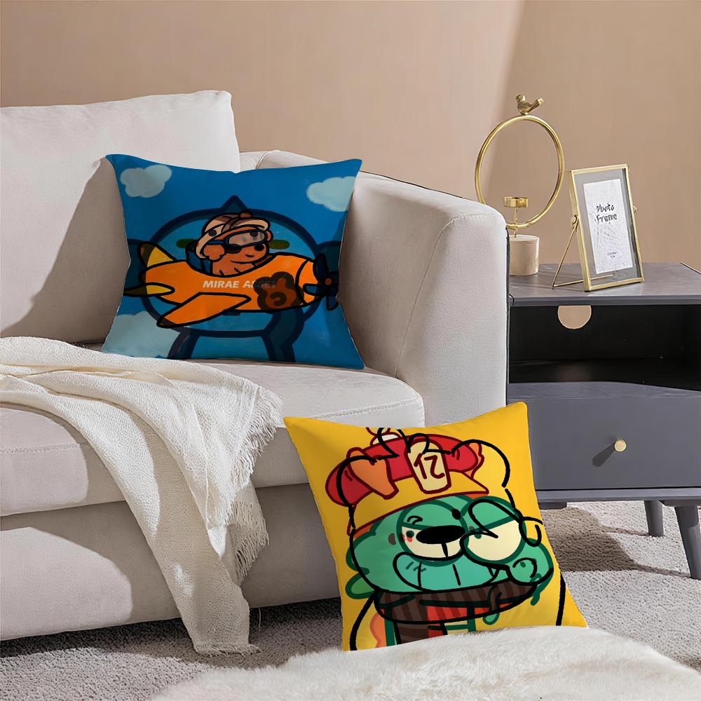Funny And Quirky Party Animals Pillow Case Double-Sided Plush Sofa Cushion Covers Organic Breathable Invisible Zipper