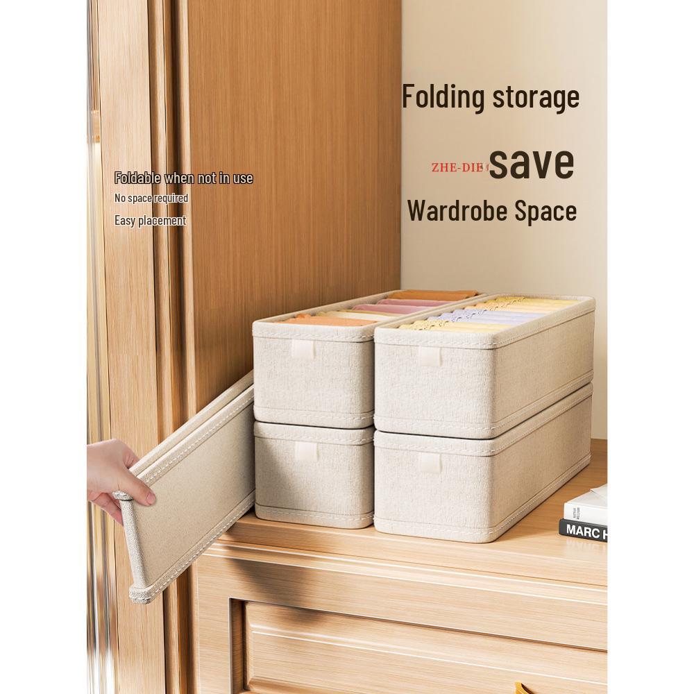 Men's Cotton & Linen Underwear and Socks Storage Box