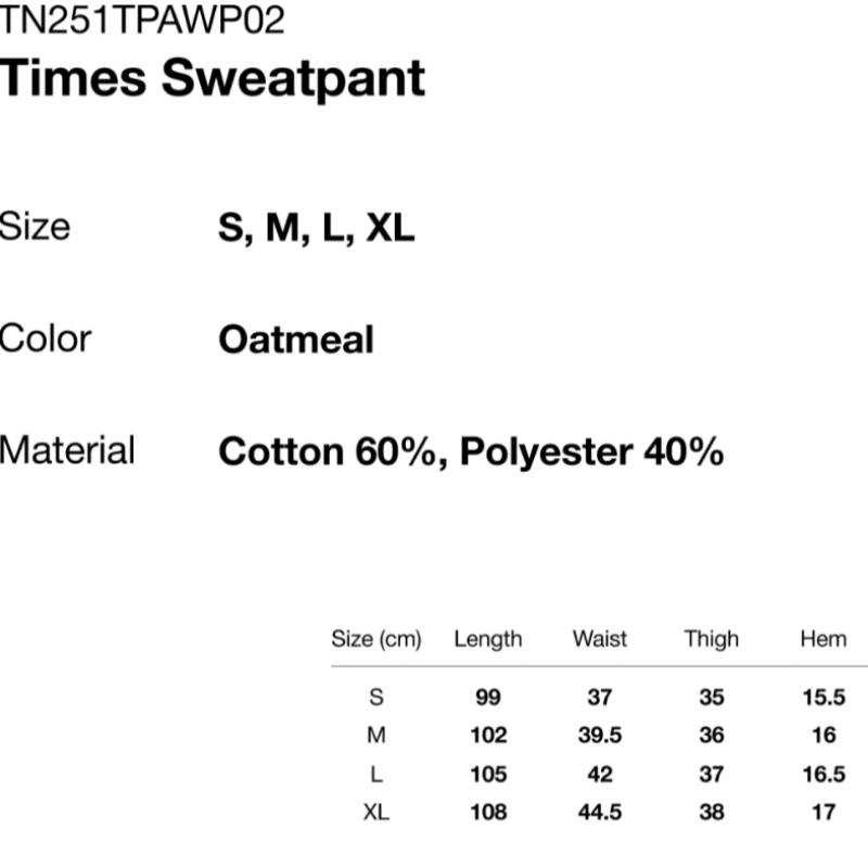 Thisisneverthat Times Sweatpant Oatmeal