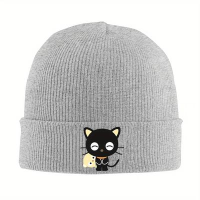 Chocochat With Friend Bonnet Hats Beanie Hats Graphic Knit Hat Autumn Street Y2K Adult Outdoor Sport Thermal Elastic Cap