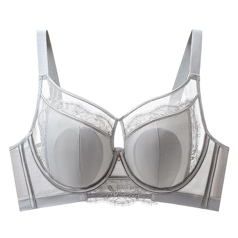 Große Brustgrößen-verstärkender glatter Spitzen-French-BH Atmungsaktive Hasenohrschale Dünne Unterwäsche