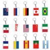 Acryl Nationale Landenvlaggen Sleutelhanger Voor Accessoires Tas Verenigde Staten Mexico Spanje Polen Rusland Frankrijk Sleutelhanger Sieraden Cadeau
