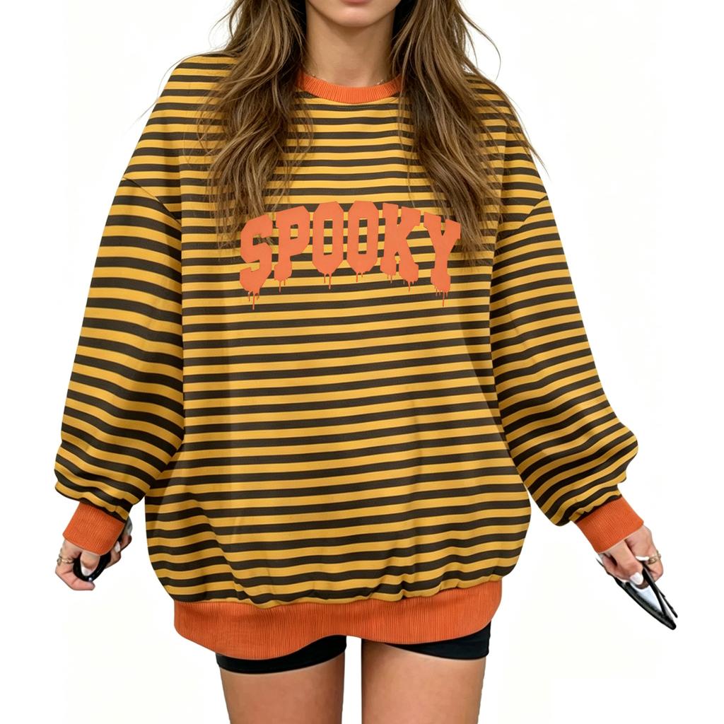 Women's Halloween Printed Neck Short Sleeve T-Shirt Casual Top
