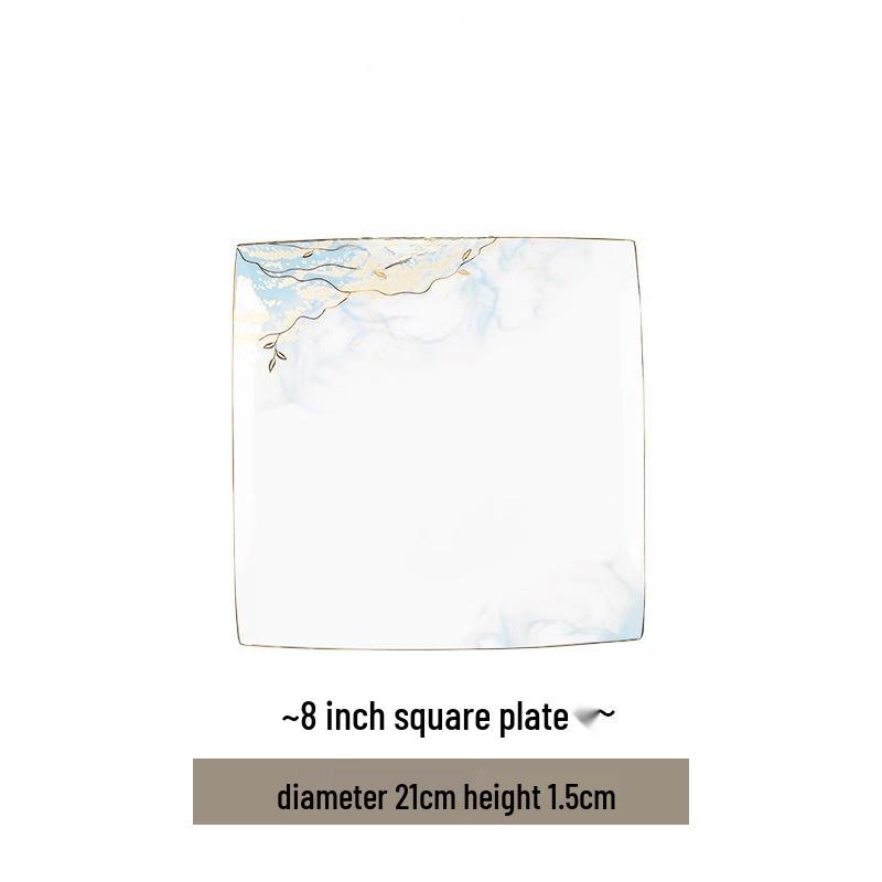 8-Inch Square Ceramic Plate