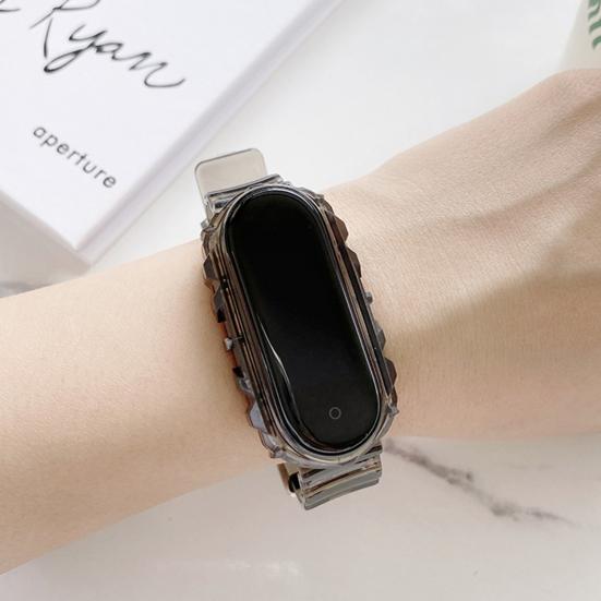 Watch Strap Waterproof Breathable Soft Integrated TPU Sports Watch Belt Replacement for Xiaomi Mi Band 5 6 7