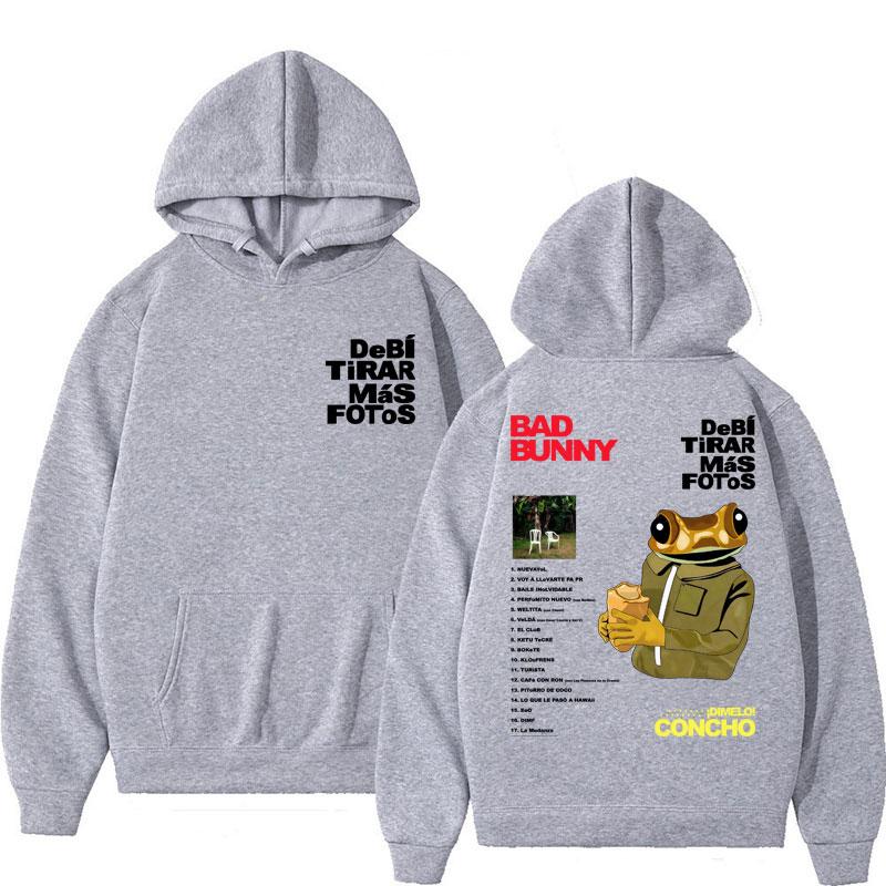 Bad Bunny Debi Tirar Mas Fotos Album Tour Hoodies Herren Damen Mode Hip Hop Sportbekleidung Fleece Warm Übergroße Mäntel