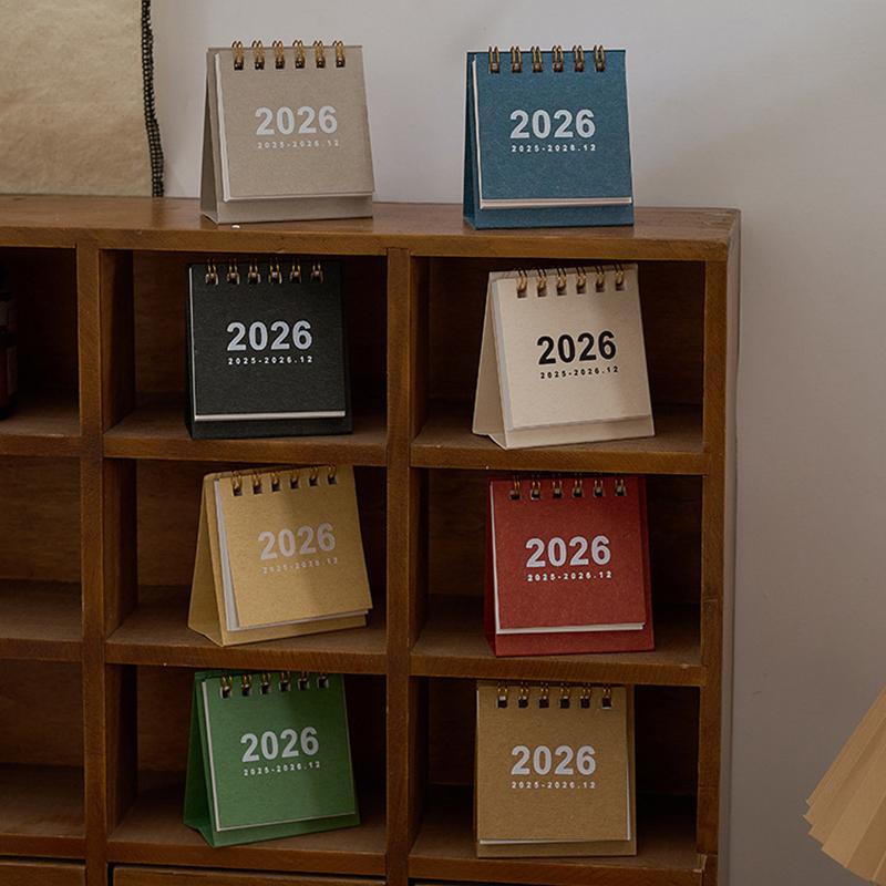 3 Stück Mini-Schreibtischkalender 2026 Kleiner stehender Aufklapp-Monatskalender zur Planung des Tagesablaufs Datums-Tracker für Schule & Büro