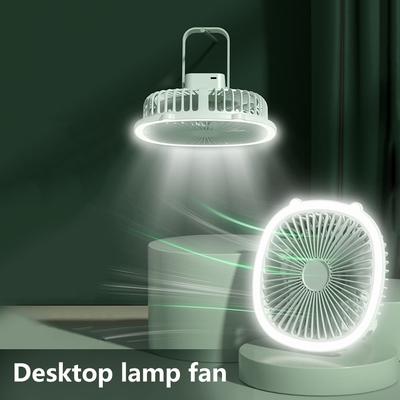 Ventilator de tavan portabil cu 3 trepte, lampă de noapte cu încărcare USB pentru cort, ventilator de tavan în aer liber, lampă de camping