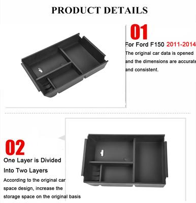 Center Console Armrest Storage Box Organizer Tray for Ford Raptor F150 2011-2014 (not Fit XL / XLT ) Car Interior Accessories