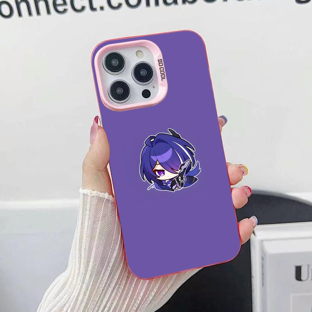 HSR Acheron Pink Translucent Mobile Phone Case for iPhone 17 16 15 14 13 12 11 X XR XS Air Pro Max Plus Colorful Cover