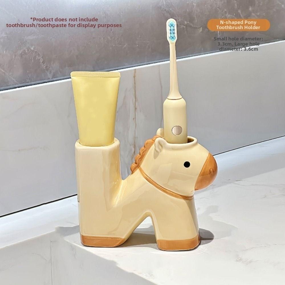 N-shaped Toothpaste Toothbrush Rack Ceramic Electric Toothbrush Stand Bathroom Accessories