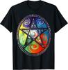 Wiccanisches Pentagramm: Hexerei Magie Heidnischer Stern Lustiges Baumwoll-T-Shirt - HERGESTELLT IN USA