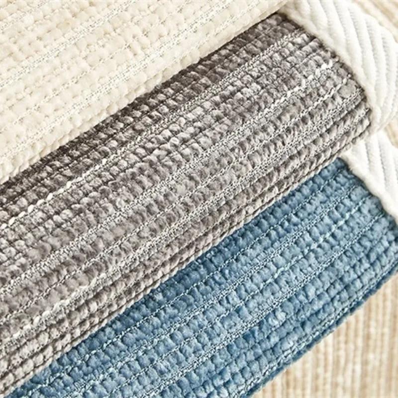 Luxury Chenille Sofa Mat Cover for Living Room Universal Solid Striped Sofa Pad Anti-Slip L Shape Pets Kids Couch Cushion Home