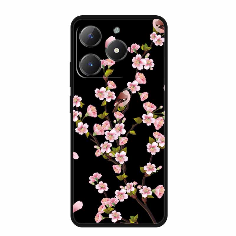 Black Silicone Case For Realme Narzo N61 Case N 61 Funda Cartoon Cat Soft Back Cover For Realme Note 60 Phone Case Shells Coque