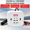 150W Car Power Inverter With Usb C Fast Charging Ac Outlets Fireproof Abs Shell For Road Trips Charging Multiple Electronics