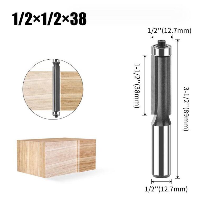 Στέλεχος 1/2 ιντσών 12mm 1/2 ιντσών Extra Long Straight Bit Router Routing Flush Trim Bits Wood Frile Cutter Εργαλεία ξυλουργικής