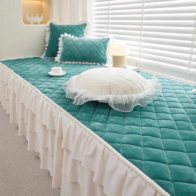 Princess Style Solid Color Bay Window Cushion 2025 New Four All Seasons Universal Bedroom Balcony Tatami Anti slip Sponge Mat