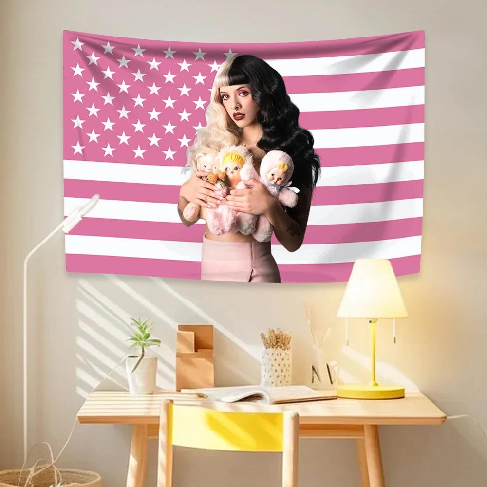 Melanie Martinezs USA Flag Tapestry Pop Singer Home Decor Wall Hanging Dorm Backdrop Party Concert Banner Decor Gift for Fans
