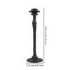 Black Pedestal Candle Holder with Round Base Sturdy for Entryway