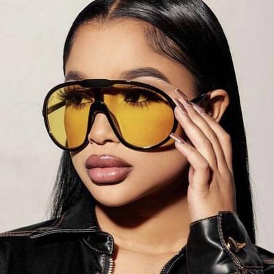 New Big Pilot Women Sunglasses Fashion Oversized One-piece Lenses Men Sun Glasses Outdoor Summer Driving Shades