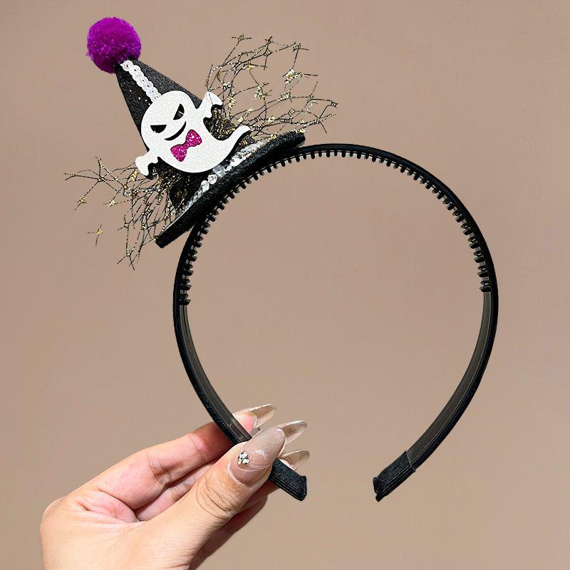 

Детский ободок для волос на Хэллоуин с привидением и шляпой ведьмы - Милый и забавный аксессуар для волос Default
