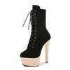 15Cm suede short boots model catwalk shoes women's runway sexy high heels pole dance boots