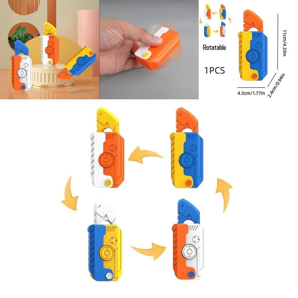 Mini Gravity Gyro Rotating Carrot Folding Shovel Model Finger Carrot Knife Pendant Tiktok Decompression Toy Plastic Material