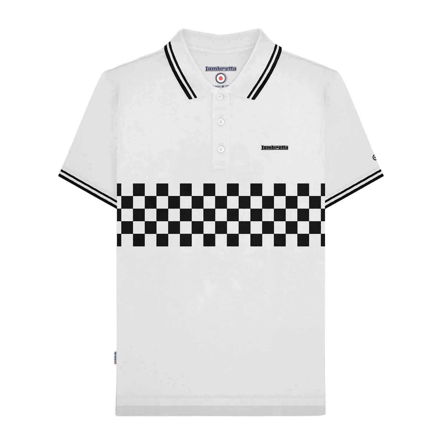 Lambretta Heren SS25 Tweekleurige Polo met Tip 3XL zwart/wit