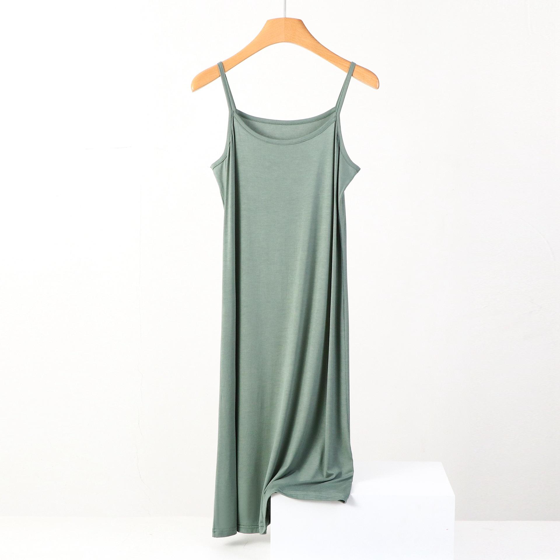 

Summer Dress Women s Sleeveless Camisole Dress Plus Size Loose Casual Inner Long Bottom Dress 6XL світло-зелений колір