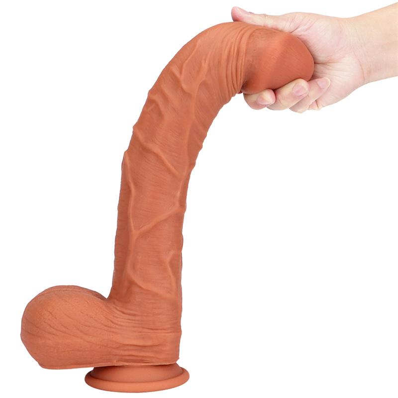 Kvinnelig dobbeltlags silikon Super lang penis Big Mac Simuleringsdildo Super tykk Super Big Dildo