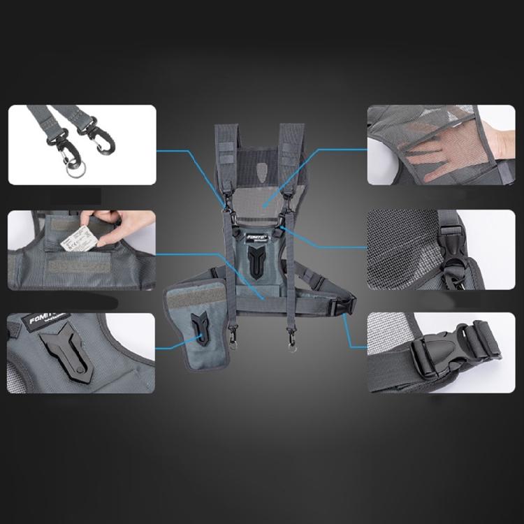 Two Camera Carrying Chest Harness Vests System with Secure Straps for 2 Cameras Hiking and Sightseeing
