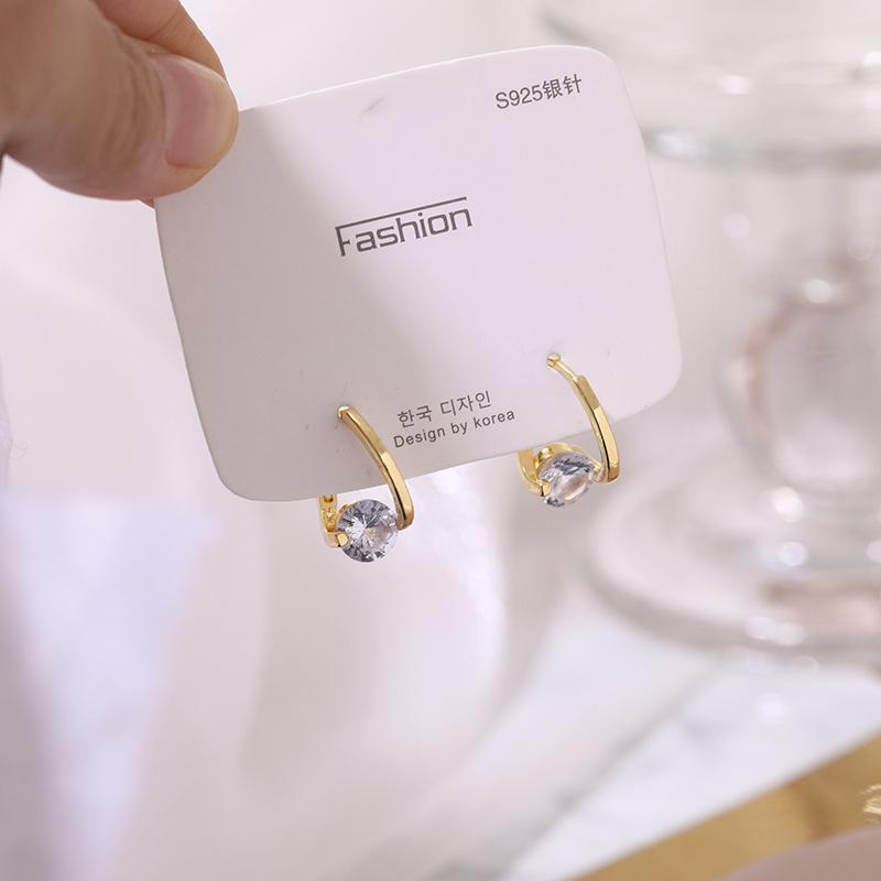 Korean Design Zirconia Ear Cuff: Real Gold Plating, High-Class, Versatile, Simple Chic