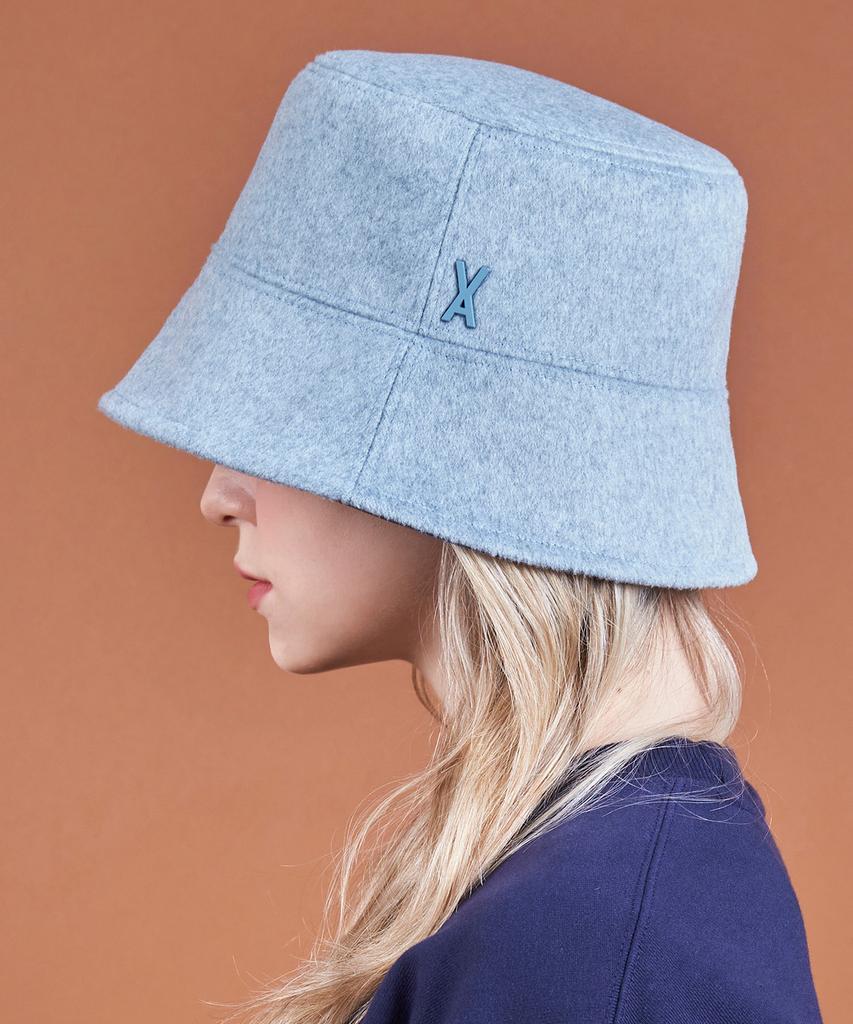 Bajal Studded Drop Oversized Wool Bucket Hat Sky